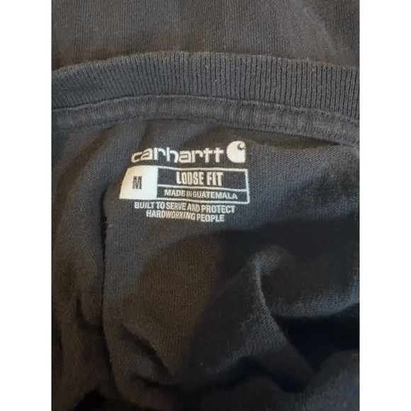 Carhartt Men's Loose Fit Black Long Sleeve Pullover Shirt w/ White Logo Sz M - Picture 4 of 6
